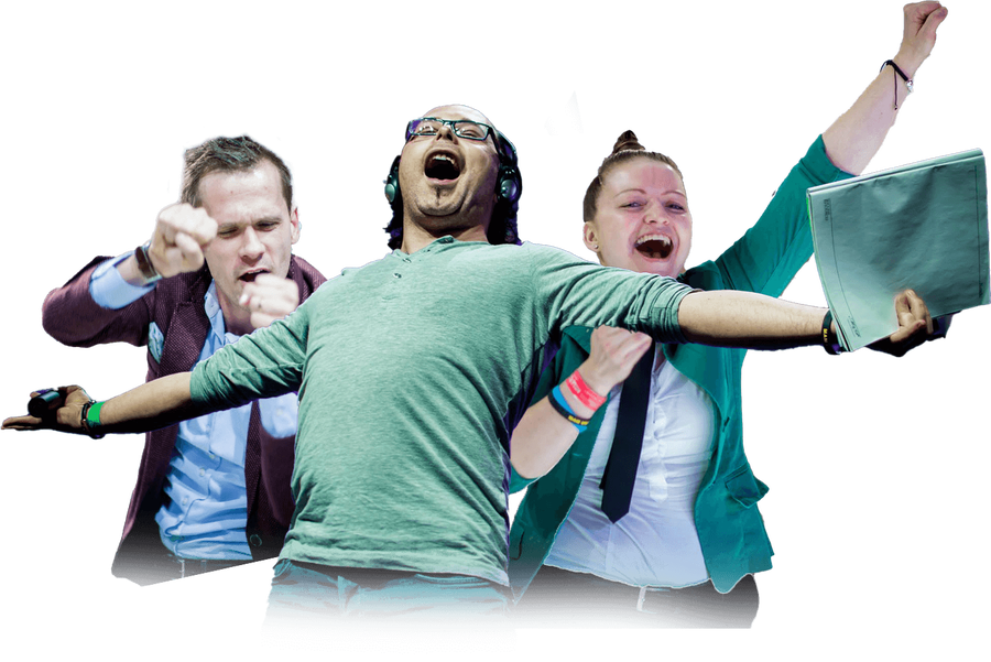 Imagen de personas contentas